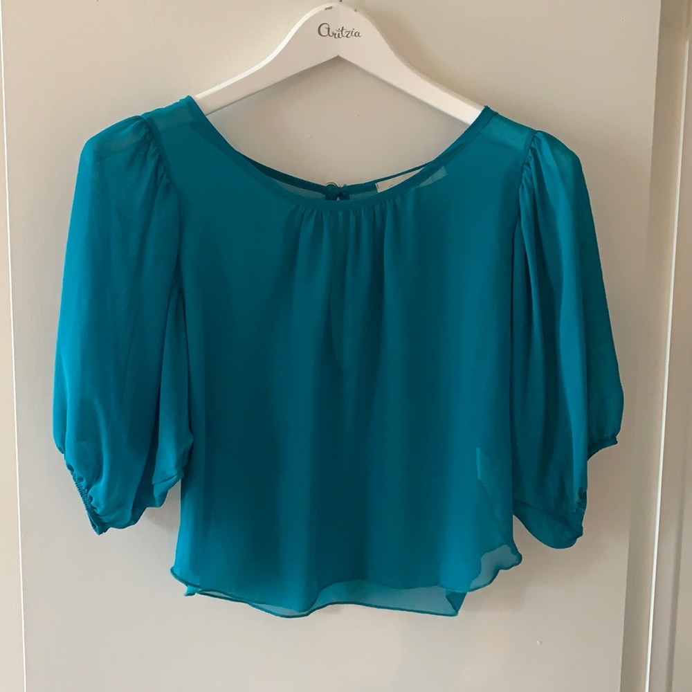 Costa Blanca Teal Sheer Crop Too